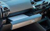 15 Citroen e C4 X 2025 review glovebox 15 Citroen e C4 X 2025 review glovebox