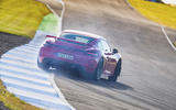 Porsche 718 Cayman GT4 2019 road test review - tyre smoke