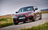 16 BMW 4 Series Gran Coupe 2021 first drive cornering front 16 BMW 4 Series Gran Coupe 2021 first drive cornering front