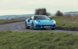 17 Lotus Emira V6 2025 Autocar road test review front cornering