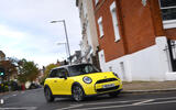 2024 Mini Cooper C 3dr in yellow   cornering in town, front