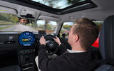 2024 Mini Cooper C 3dr in yellow   driving, interior shot 2