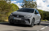 2026 Seat Ibiza front quarter tracking grey