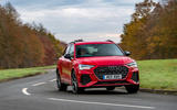 Audi RS Q3 2020 road test review - cornering front