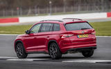 Skoda Kodiaq vRS 2019 road test review - cornering rear