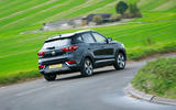 MG ZS EV 2019 road test review - cornering rear