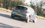 Seat Leon eHybrid 2020 road test review - cornering rear