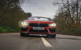 BMW M8 Competition convertible 2020 road test review - on the road nose BMW M8 Competition convertible 2020 road test review - on the road nose