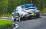 28 Genesis G70 2021 road test review cornering rear