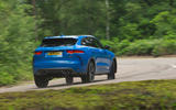 Jaguar F-Pace SVR 2019 road test review - cornering rear