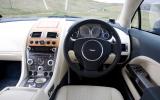 Dials are standard Aston jewel-like units, which can be difficult to read, so digital speedo useful Aston Martin Rapide interior