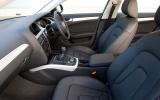 Angled dashboard is oddly retro, but it's laid out quite logically Audi A4 front seats
