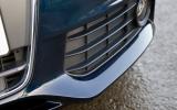 Lower lip spoiler protudes on either side of the grille and helps to lower drag  Audi A4's lower lip spoiler