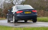 It maintains decent body control and resists understeer pretty effectively Audi A4 rear cornering