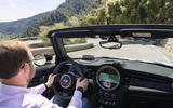 mini electric convertible review cabin driving  mini electric convertible review cabin driving