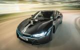 BMW i8 hard cornering