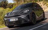 Cupra Raval front cornering dynamic