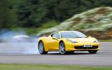 Ferrari 458 hard cornering