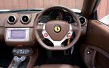 Perfect wheel and rim width, but ergonomically poor flat bottom Ferrari California dashboard