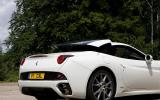 The California needs to be stationary for the roof to operate, but it does so with some precision Ferrari California roof up