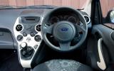 The Ka's interior - funky upholstery aside - looks a little ordinary Ford Ka