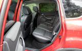 …but quite the opposite in the rear, where leg and headroom is barely adequate Ford Kuga rear seats