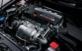 Accord is composed and driving uneventful on the dry circuit. Honda Accord engine bay