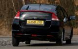 Through curved braking into hairpin, the Insight shows some neutrality, but the general tendency is to understeer safely Honda Insight rear cornering