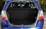 Apparently ordinary boot floor hinges and lifts to create a two-tier cargo bay Honda Jazz boot space