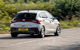 hyundai i20 review 2023 02 cornering rear