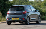 Hyundai i10 review rear cornering Hyundai i10 review rear cornering