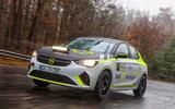 Vauxhall Corsa-e rally car front