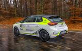 Vauxhall Corsa-e rally car side rear