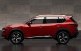 2023 Nissan X trail reveal red side profile 2023 Nissan X trail reveal red side profile