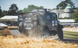 Kamaz dakar truck drifting up hillclimb