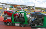Mercedes and BMWs being towed