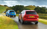 Audi leading Volvo from back Audi leading Volvo from back