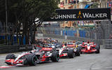 F1 pack cornering
