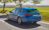 Skoda Octavia rear three quarters driving Skoda Octavia rear three quarters driving