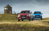Volvo leading Audi from front Volvo leading Audi from front