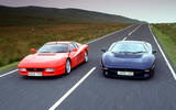 77 jaguar xj220 ferrari 512 tr front tracking 77 jaguar xj220 ferrari 512 tr front tracking