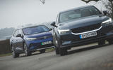 80 Mustang Mach e ID 4 Polestar 2 triple test 2021 twin corner 1 80 Mustang Mach e ID 4 Polestar 2 triple test 2021 twin corner 1