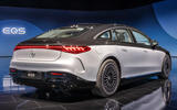 82 Mercedes EQS official reveal images two tone rear