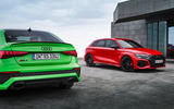 84 Audi RS3 2021 official reveal pair static rear 84 Audi RS3 2021 official reveal pair static rear