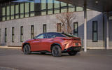 86 Lexus RZ 450e 2022 official reveal orange rear 86 Lexus RZ 450e 2022 official reveal orange rear
