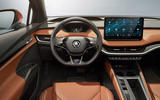 Skoda Enyaq official reveal images - studio steering wheel Skoda Enyaq official reveal images - studio steering wheel