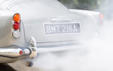 90 Aston Martin DB5 Goldfinger road test 2021 smokescreen 90 Aston Martin DB5 Goldfinger road test 2021 smokescreen