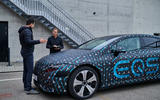 90 Mercedes Benz EQS prototype ride 2021 nose talking