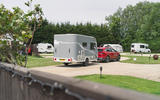 91 skoda enyaq iv 80 towing caravan rear 91 skoda enyaq iv 80 towing caravan rear