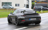 Porsche 911 GT3 prototype at Nurburgring - road side rear Porsche 911 GT3 prototype at Nurburgring - road side rear